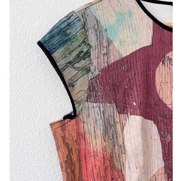 MAKING THE CUT Women's Winning Look Gary's Dress Beige Burgundy PaintPrint NWT M - Picture 10 of 16